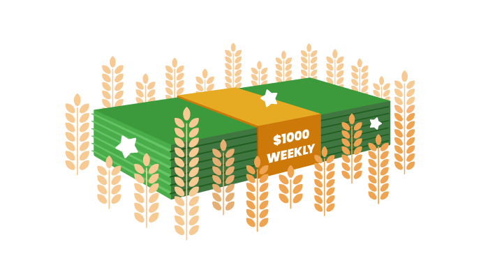 $1,000 Weekly Cash Giveaway